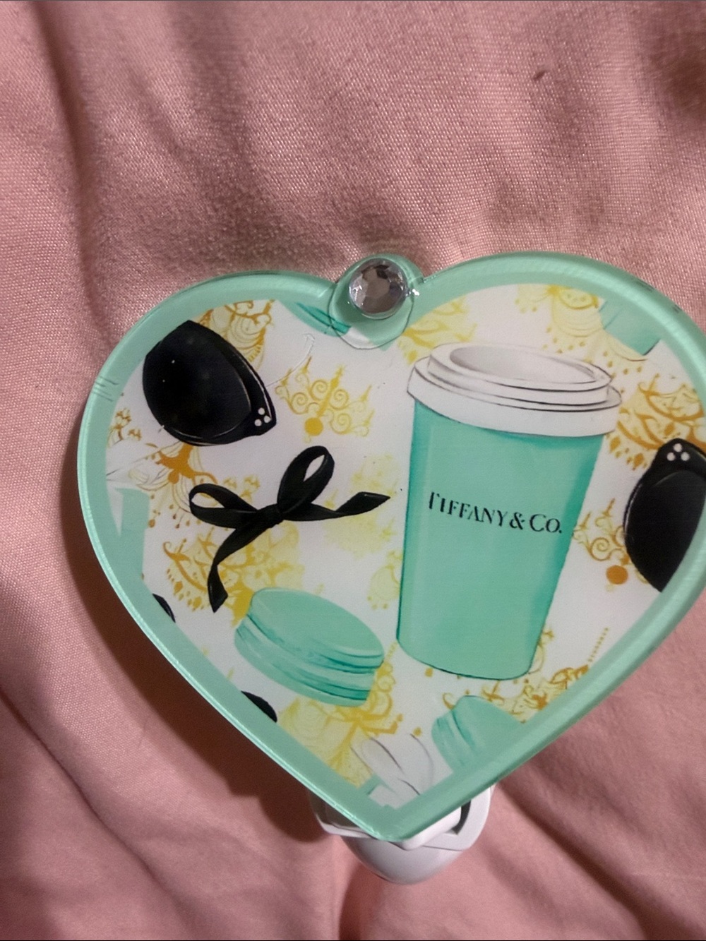 Teal heart plug in night light.  Does not include bulb.